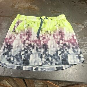 Slazenger women’s golf skort elastic pull on waist 3 pockets green mauve gray